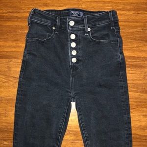 Abercrombie high rise ankle flare black jeans